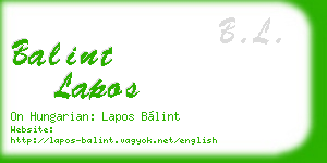 balint lapos business card