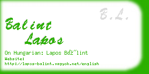 balint lapos business card